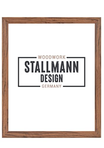 Stallmann Design SD Bilderrahmen mit Acrylglas-Antireflex, Rahmen new modern in 20x40 cm Nussbaum, zum vertikalen oder horizontalen Aufhängen von Stallmann Design