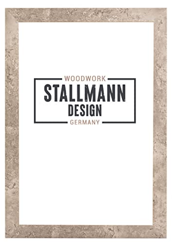 Stallmann Design SD Bilderrahmen mit Acrylglas-Antireflex, Rahmen new modern in 24x28 cm Beton Optik, zum vertikalen oder horizontalen Aufhängen von Stallmann Design
