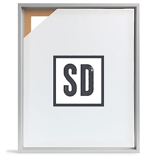 Stallmann Design Schattenfugenrahmen für Keilrahmen | 100x100 cm | Aluminium Optik | MDF Rahmen für Leinwände mit Tiefeneffekt | mit Montagezubehör | Rahmen ohne Glas und Rückwand von Stallmann Design
