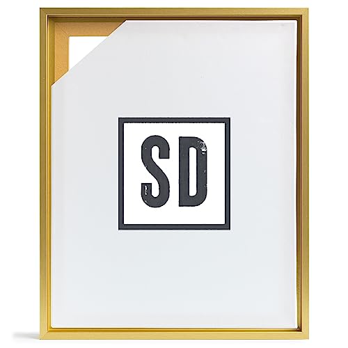 Stallmann Design Schattenfugenrahmen für Keilrahmen | 100x100 cm | Gold | MDF Rahmen für Leinwände mit Tiefeneffekt | mit Montagezubehör | Rahmen ohne Glas und Rückwand von Stallmann Design