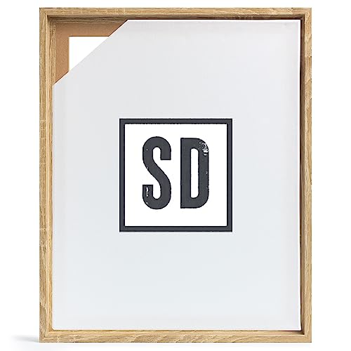 Stallmann Design Schattenfugenrahmen für Keilrahmen | 100x100 cm | Sonoma Eiche | MDF Rahmen für Leinwände mit Tiefeneffekt | mit Montagezubehör | Rahmen ohne Glas und Rückwand von Stallmann Design