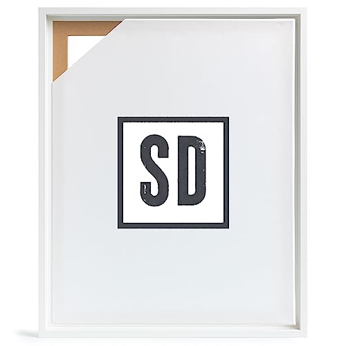 Stallmann Design Schattenfugenrahmen für Keilrahmen | 100x100 cm | weiß | MDF Rahmen für Leinwände mit Tiefeneffekt | mit Montagezubehör | Rahmen ohne Glas und Rückwand von Stallmann Design