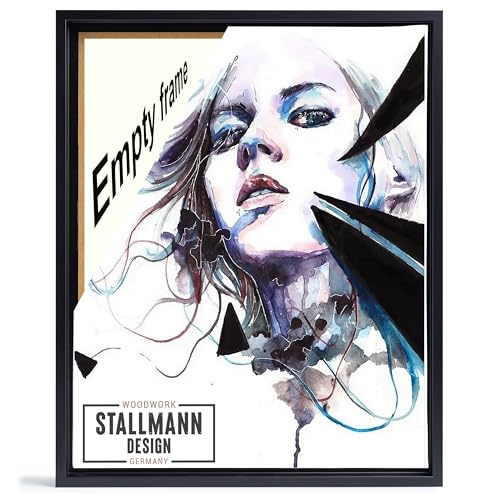 Stallmann Design Schattenfugenrahmen für Keilrahmen | 100x120 cm | schwarz | MDF Rahmen für Leinwände mit außergewöhnlicher Tiefenwirkung (40mm) | mit Montagezubehör | ohne Glas und Rückwand von Stallmann Design