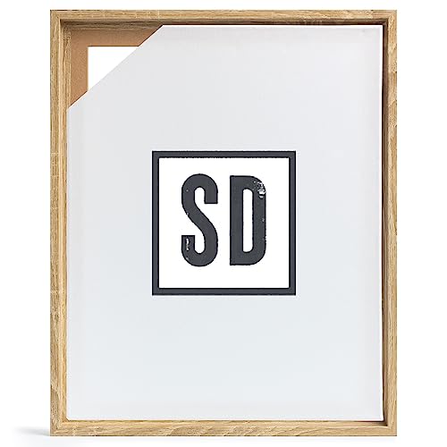 Stallmann Design Schattenfugenrahmen für Keilrahmen | 21x28 cm | Sonoma Eiche | MDF Rahmen für Leinwände mit Tiefeneffekt | mit Montagezubehör | Rahmen ohne Glas und Rückwand von Stallmann Design