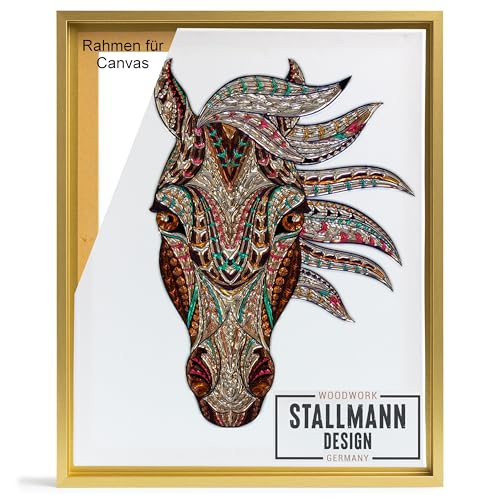 Stallmann Design Schattenfugenrahmen für Leinwände auf Keilrahmen | Farbe: Gold | Größe: 45 x 60 cm | Rahmen ohne Glas & Rückwand | mit Montagezubehör von Stallmann Design