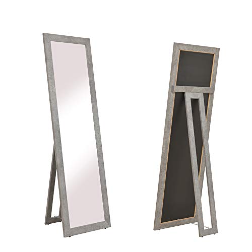 Stallmann Design Stand-Ankleidespiegel Weiß 159cm x49cm Garderobe MDF Rahmen (Beton) von Stallmann Design