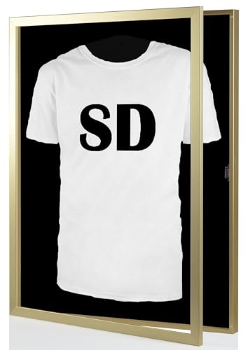 Stallmann Design Trikotrahmen 'Easy Click & Fill' mit Tür | Rahmen-Farbe: Gold | Hintergrund: Schwarz | Größe: 70 x 90 cm | hochwertige und leicht zu befüllende Vitrine für Trikots Stallmann Design Trikotrahmen 'Easy Click & Fill' mit Tür | Rahmen-Farbe: Gold | Hintergrund: Schwarz | Größe: 70 x 90 cm | hochwertige und leicht zu befüllende Vitrine für Trikots von Stallmann Design