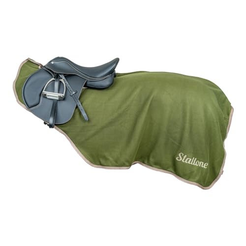 Stallone Nierendecke Fleece - Olive, S 115-125 cm | Pferdedecke mit Weichem Polarfleece | Atmungsaktive Decke für Pferde | Großzügiger Sattelausschnitt | Klettverschluss | Edler Logo-Stick von Stallone