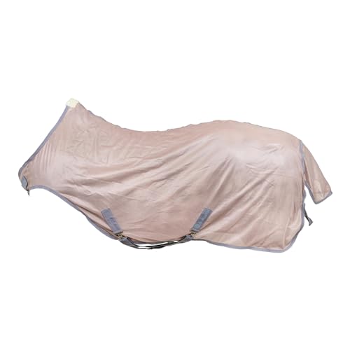 Stallone Walker-Fliegendecke - taupe, 115 cm | Feinmaschiges Polyester-Mesh | Leichte Atmungsaktive Pferdedecke | Grosse Schulterfreiheit | Gepolsterter Widerrist | Ergonomisch | Klett-Brustverschluss von Stallone