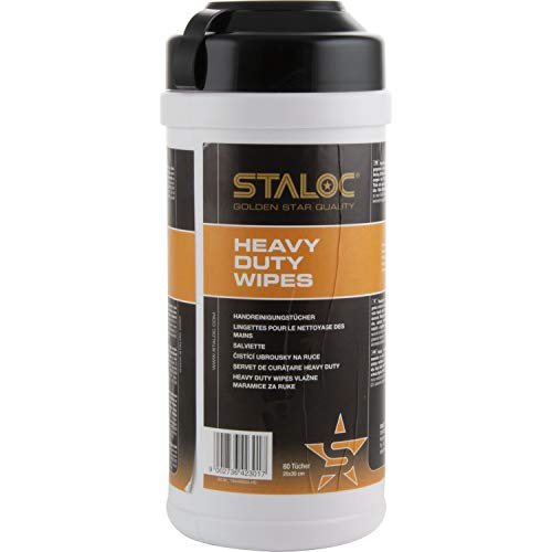 STALOC 104409055.HD Heavy Duty Wipes Reinigungstücher, Putztücher im Spendereimer für Anwendungen im Bereich Auto, Haus, Werkstatt-ideal für Heimwerker 80 Stück von STALOC