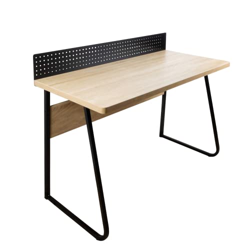 Schreibtisch Industrial Stabiler Computer Tisch mit Notiztafel in Eiche Holz Optik und Füße aus Metall Schwarz modern und funktional - 120x55cm von Stalwart