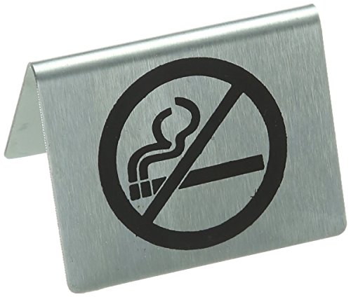 Stalwart U044 Tischschild, Aufschrift „No Smoking“, Edelstahl, englische Version von Stalwart
