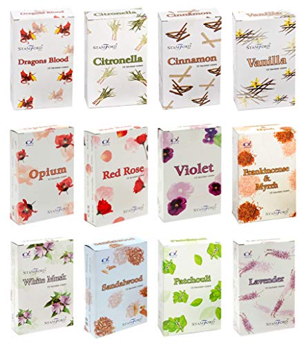 STAMFORD 37351 Räucherkegel, Blumendesign, 12 Packungen x 15 Kegel, Schwarz, Einheitsgröße STAMFORD 37351 Räucherkegel, Blumendesign, 12 Packungen x 15 Kegel, Schwarz, Einheitsgröße von STAMFORD INC.