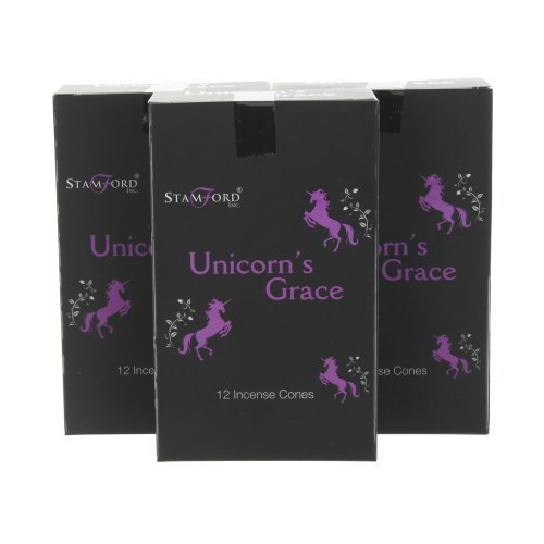 Stamford - 3 Packungen mit Stamford Schwarze Range Weihrauch Kegel - Unicorn's Grace von Stamford