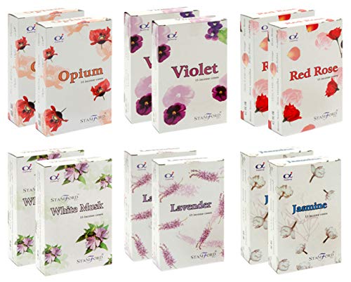 Stamford 37355 Räucherkegel, Blumendesign, 12 Packungen x 15 Kegel, Schwarz, Einheitsgröße, 180 Stamford 37355 Räucherkegel, Blumendesign, 12 Packungen x 15 Kegel, Schwarz, Einheitsgröße, 180 von STAMFORD INC.
