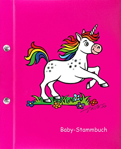 Baby-Stammbuch Einhorn, Geschenk zur Geburt, Mädchen, pink von Stammbuch der Familie