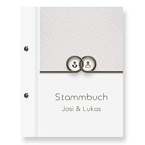 Stammbuch der Familie personalisiert 'Connecto' Silber A5 Familienbuch Familienstammbuch Stammbaum Stammbücher Holzbuch Hochzeit von Stammbuchshop