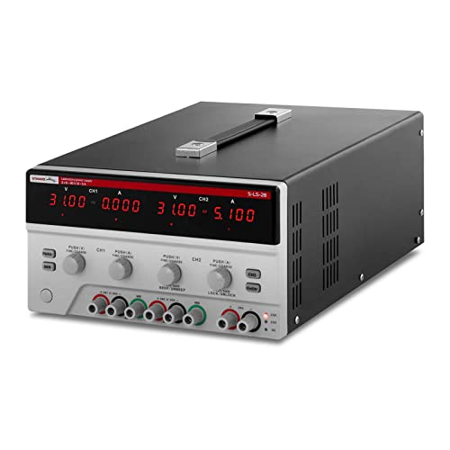 Stamos Soldering Doppel-Labornetzgerät Labornetzteil Regelbares Netzteil Labor Netzgerät S-LS-28 (550 W, 2X 0-30 V, 0-5 A DC, 4 LED Anzeigen) von Stamos Welding Group