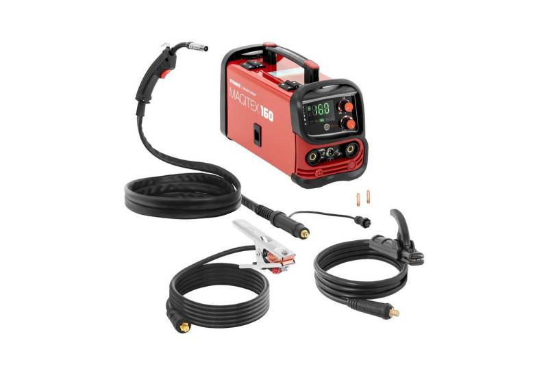 Stamos Welding Group Elektroschweißgerät Fülldraht Schweißgerät 130 A FLUX WIG Liftarc MMA digitales Bedienfeld von Stamos Welding Group