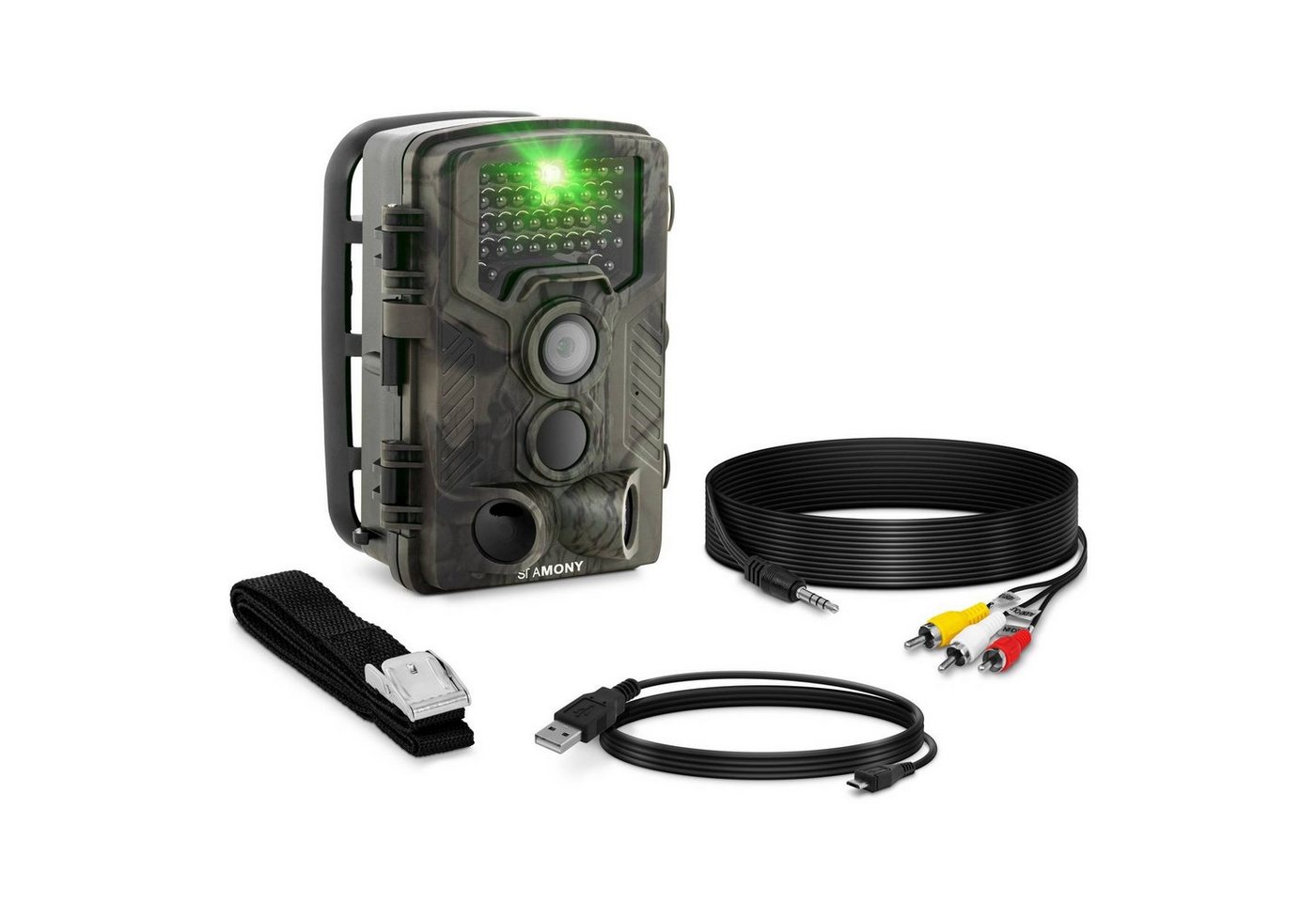 Stamony Wildkamera Fotofalle Überwachungskamera 8MP Full HD 42 IR-LEDs 20m Wildkamera von Stamony