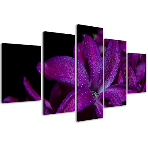 Bild auf Leinwand Blumen 069 moderne Bilder in 5 Paneelen fertig gerahmt Appeso, 200 x 90 cm von Stampe su Tela