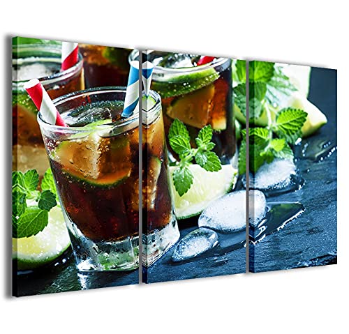 Bild auf Leinwand Food & Drink, Drink 012 moderne Bilder in 3 Paneelen, fertig zum Aufhängen, 120 x 90 cm von Stampe su Tela