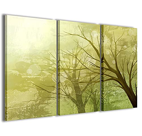 Bilder auf Leinwand Alternativ, Digital Tree Moderne Bilder in 3 bereits gerahmten Paneelen, fertig zum Aufhängen, 120 x 90 cm von Stampe su Tela