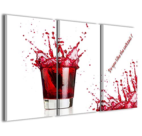 Druck auf Leinwand Alternativ, Do You Like Tyhe Cocktail Moderne Bilder in 3 Paneelen, fertig zum Aufhängen, 120 x 90 cm von Stampe su Tela