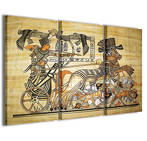 Druck auf Leinwand Alternativ, Egyptian Papirus III Moderne Bilder in 3 Paneelen, fertig zum Aufhängen, 120 x 90 cm von Stampe su Tela