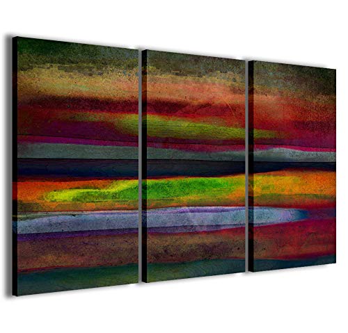Kunstdruck auf Leinwand, Astratto 002 Moderne Bilder in 3 Paneelen, fertig zum Aufhängen, 120 x 90 cm von Stampe su Tela