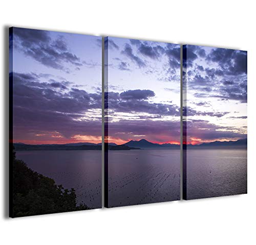 Kunstdruck auf Leinwand 001 Modernes Bild Vesuvio Napoli Zuhause, in 3 Paneelen, fertig zum Aufhängen, 120 x 90 cm von Stampe su Tela