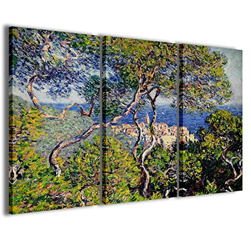 Kunstdruck auf Leinwand Famose, Claude Monet VI Moderne Bilder in 3 Paneelen, fertig gerahmt zu Hause, fertig zum Aufhängen 120 x 90 cm von Stampe su Tela