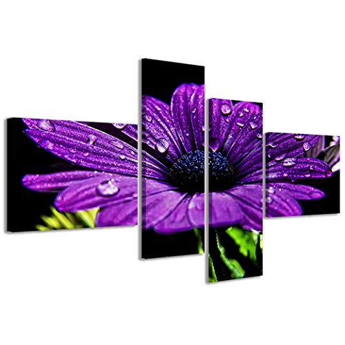 Kunstdrucke auf Leinwand, Superb Flower Superbody-Blumen, moderne Bilder in 4 Paneelen, fertig zum Aufhängen, 160 x 70 cm von Stampe su Tela