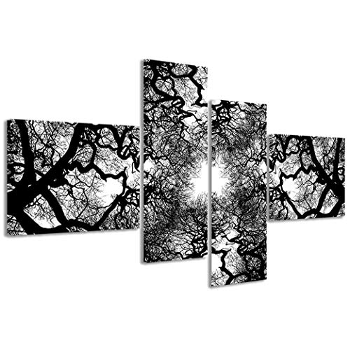 Kunstdrucke auf Leinwand, Tree Effect in Baum-Optik, moderne Bilder aus 4 Paneelen, fertig gerahmt, 160 x 70 cm von Stampe su Tela