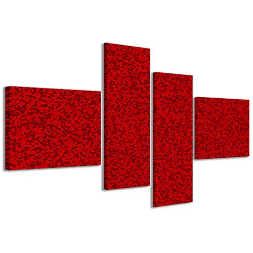Kunstdrucke auf Leinwand, abstraktes Rot, abstrakt, moderne Bilder aus 4 Paneelen, fertig gerahmt auf Leinwand, fertig zum Aufhängen, 160 x 70 cm von Stampe su Tela