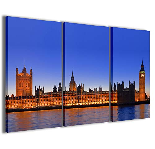 Leinwandbild, London Palace moderne Bilder aus 3 Paneelen, fertig gerahmt, Leinwand, fertig zum Aufhängen, 120 x 90 cm von Stampe su Tela