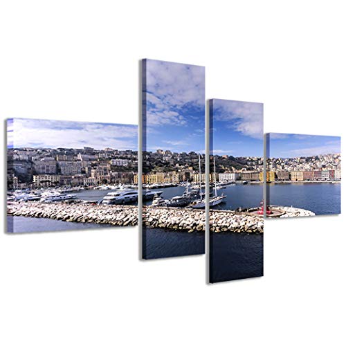Leinwandbild, Napoli 018, moderne Bilder aus 4 Paneelen, fertig gerahmt, Leinwand, fertig zum Aufhängen, 160 x 70 cm von Stampe su Tela
