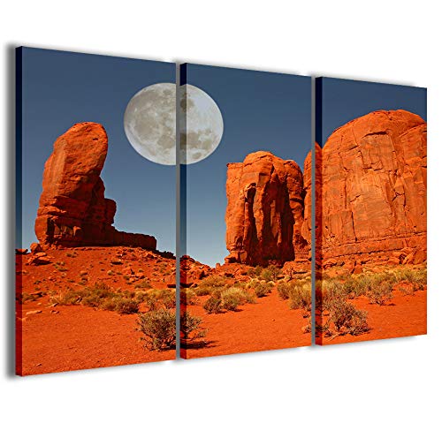 Leinwanddruck, Canyon moderne Bilder aus 3 Paneelen, fertig gerahmt, Leinwanddruck, fertig zum Aufhängen, 100 x 70 cm von Stampe su Tela