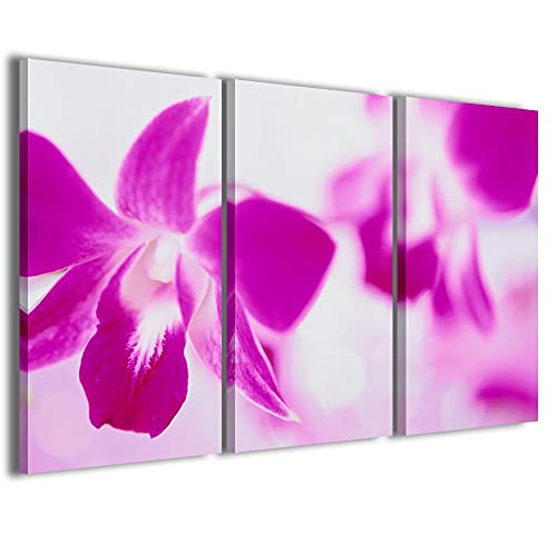 Stampe su Tela Bild, Abstract Flower Blume, abstrakte Leinwand, modern, aus 3 Paneelen, fertig gerahmt, Canvas, fertig zum Aufhängen, 90 x 60 cm von Stampe su Tela