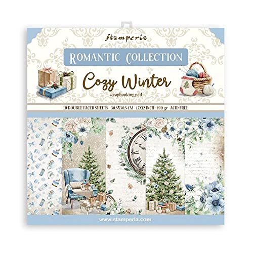 Scrapbooking Pad 10 sheets cm 30,5x30,5 (12"x12") - Romantic Cozy winter von Stamperia