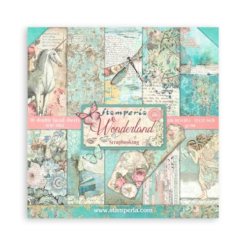 Stamperia - Scrapbook Paper Pad for Scrapbooking, Albums, Card Making, Bullet Journalling and More, Acid Free, Double-Sided, Perfect for Hobbies, Crafts, and Gifting (Shabby Rose) (30.5 x 30.5cm) von Stamperia