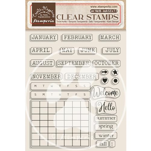Stamperia, Create Happiness Christmas Clear Stamps Calendar, Monthly von Stamperia