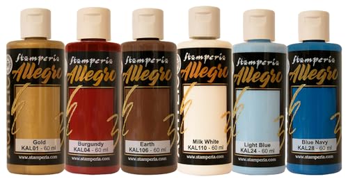 Stamperia Allegro Acrylic The Nutcracker, 6er Set, Acrylfarben, Weihnachtsdeko, Basteln, Malen, DIY Projekte von Stamperia