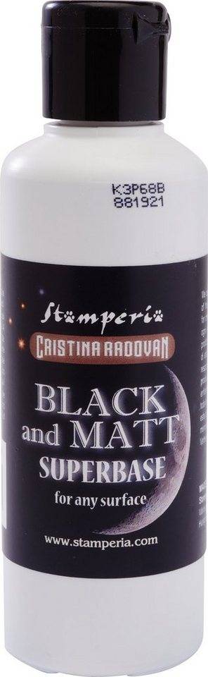 Stamperia Bastelfarbe Superbase BLACK and MATT, 80 ml von Stamperia