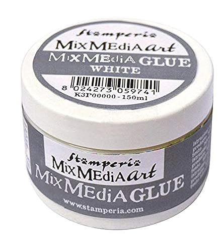 Stamperia DC28M Mix Media Kleber-150 ml, Paste auf Wasserbasis, Weiß, 7 x 7 x 5 von Stamperia