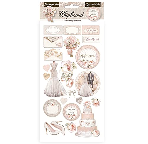 Stamperia DFLCB57 cm 15x30-You and me, Chipboard, White, One Size von Stamperia