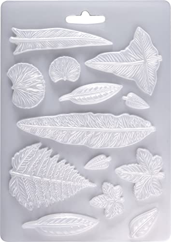 Stamperia K3PTA5613 Soft Mould A5-Romantic Garden House Leaves, White, One Size, 2 von Stamperia