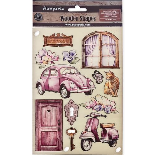 Stamperia KLSP162 Lavender Colored Wooden Shape, Multicolor, Assorted von Stamperia
