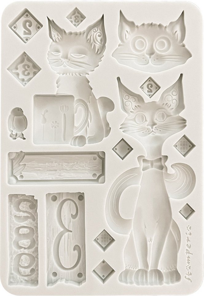 Stamperia Modellierwerkzeug Silikonform A5 Furry Friends - Cats, A5 Stamperia Modellierwerkzeug Silikonform A5 Furry Friends - Cats, A5 von Stamperia