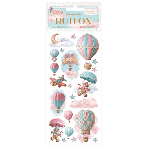 Stamperia - Rub-on for Scrapbooks, Albums, Cards, Bullet Journals and More, Easily Transfer Images onto Paper and Other Surfaces, Perfect for Crafts and Gifting (Candy Christmas, Air Balloons) von Stamperia